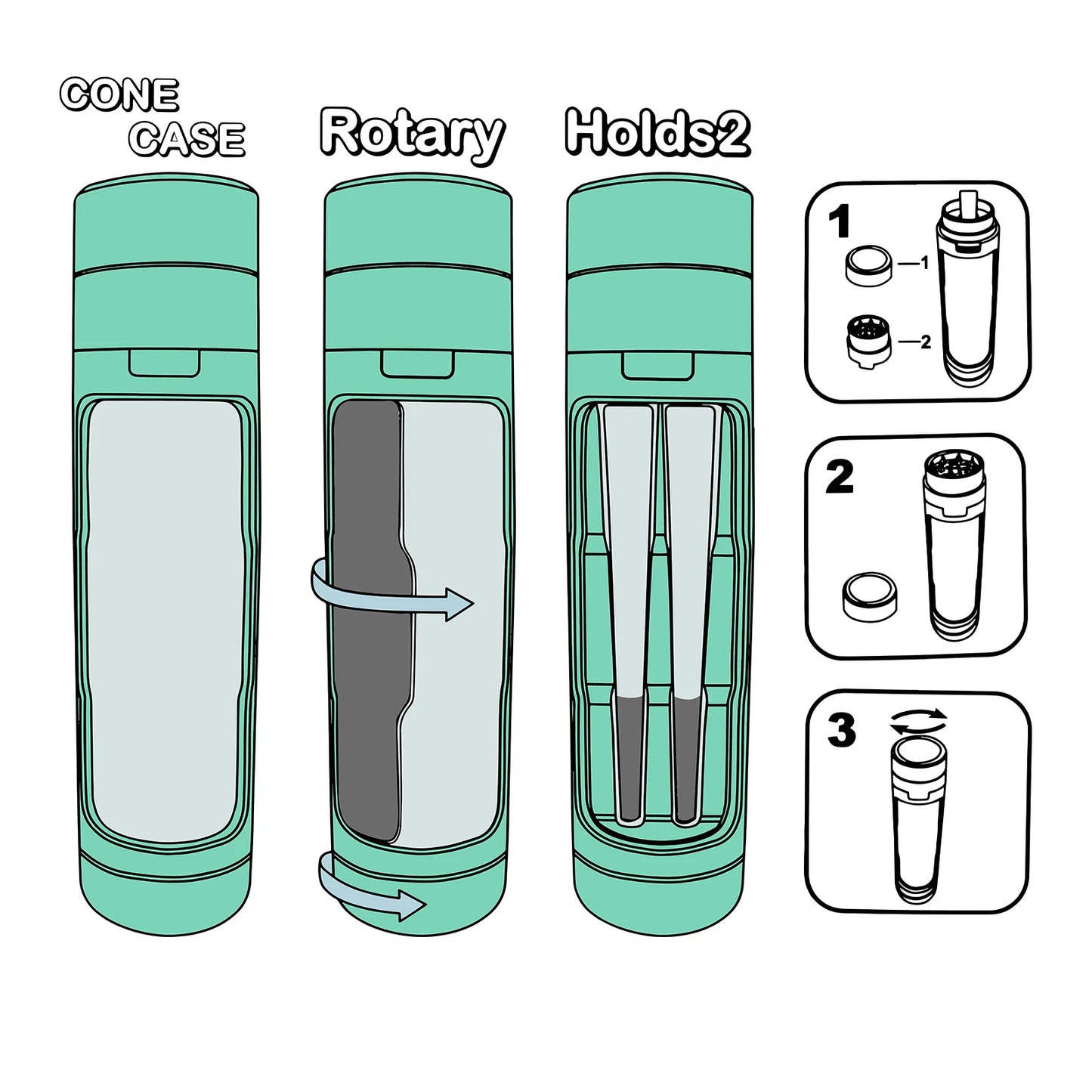 Versatile Cloud Grinder: Storage and Pre-Rolled Cones